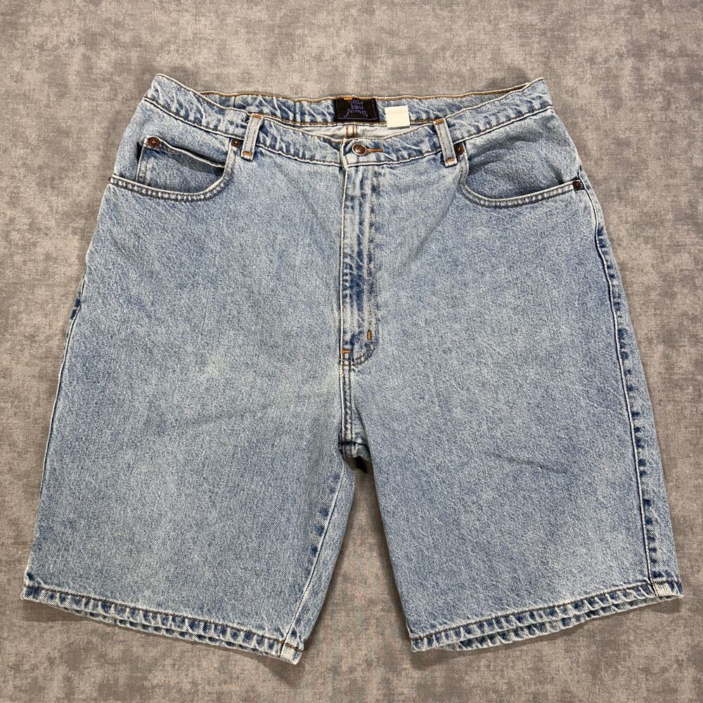 Vintage 90s Code Bleu Jeans Denim Jorts Long Bermuda Shorts Light Wash Size 35